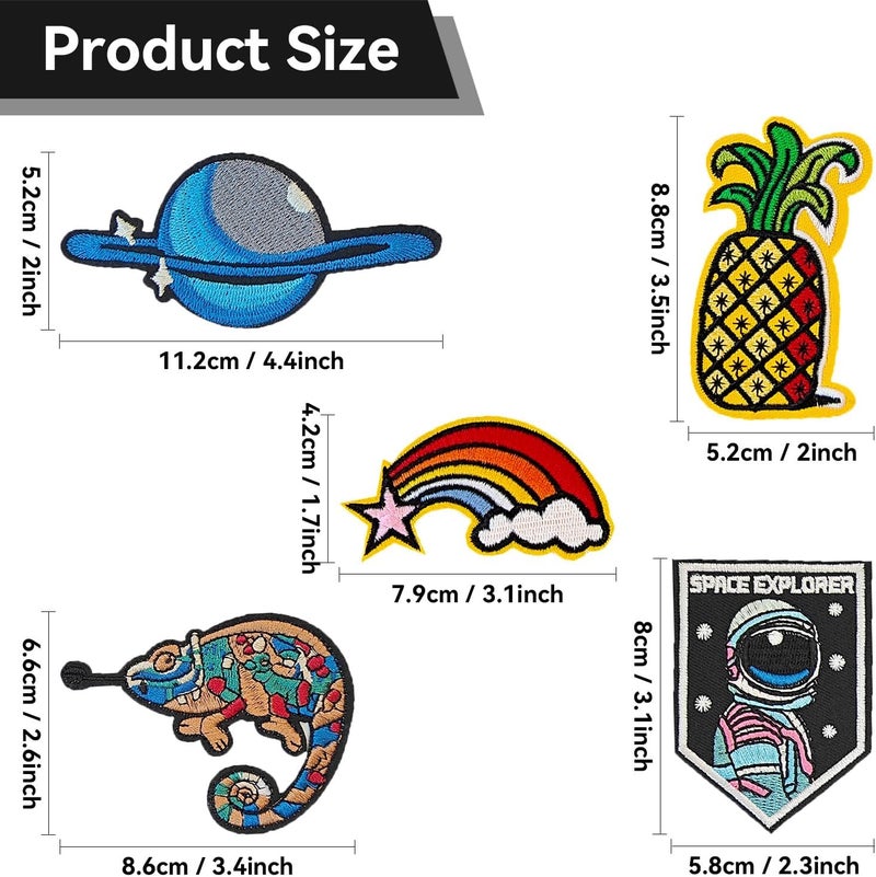 RF-patch 40Pcs Iron on Patches Variety Pack, Large Embroidered Applique Iron on Patch for Clothes, Hats, Jeans, Backpacks, Etc - Image 2